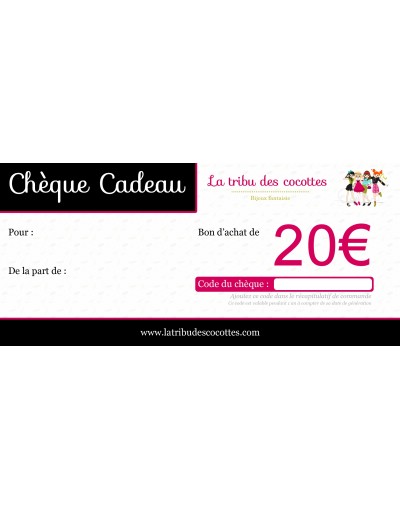 Chèque Cadeau - 20 euros - Tecniba